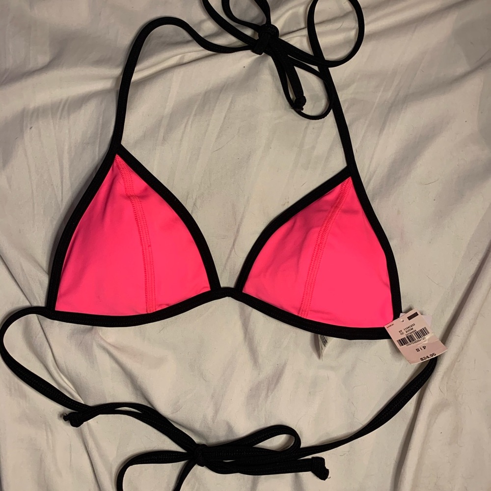 Hot pink triangle bikini top from PINK